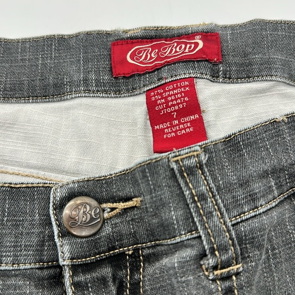 Be Bop Vintage Y2K Women's Gray Flared‎ Jeans w/ frayed bottoms size 7 (A99) - Picture 5 of 9